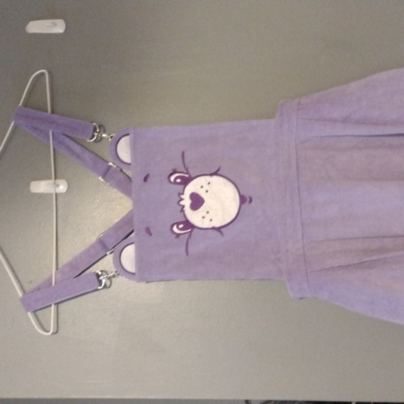 DOLLS kill x Care Bears Lilac Corduroy Pinafore Romper Mini Dress - Picture 1 of 12